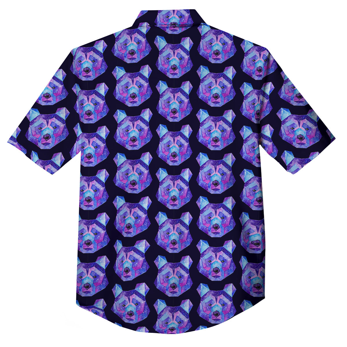 Cosmic Polygonal Bear Print Pattern Button Up Shirt-grizzshop