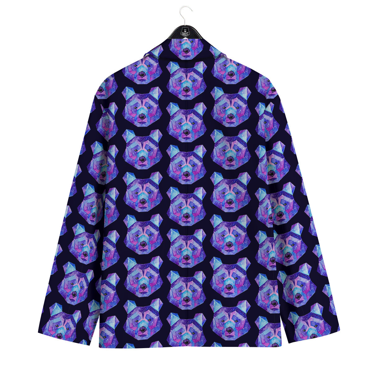 Cosmic Polygonal Bear Print Pattern Men's Sport Coat-grizzshop