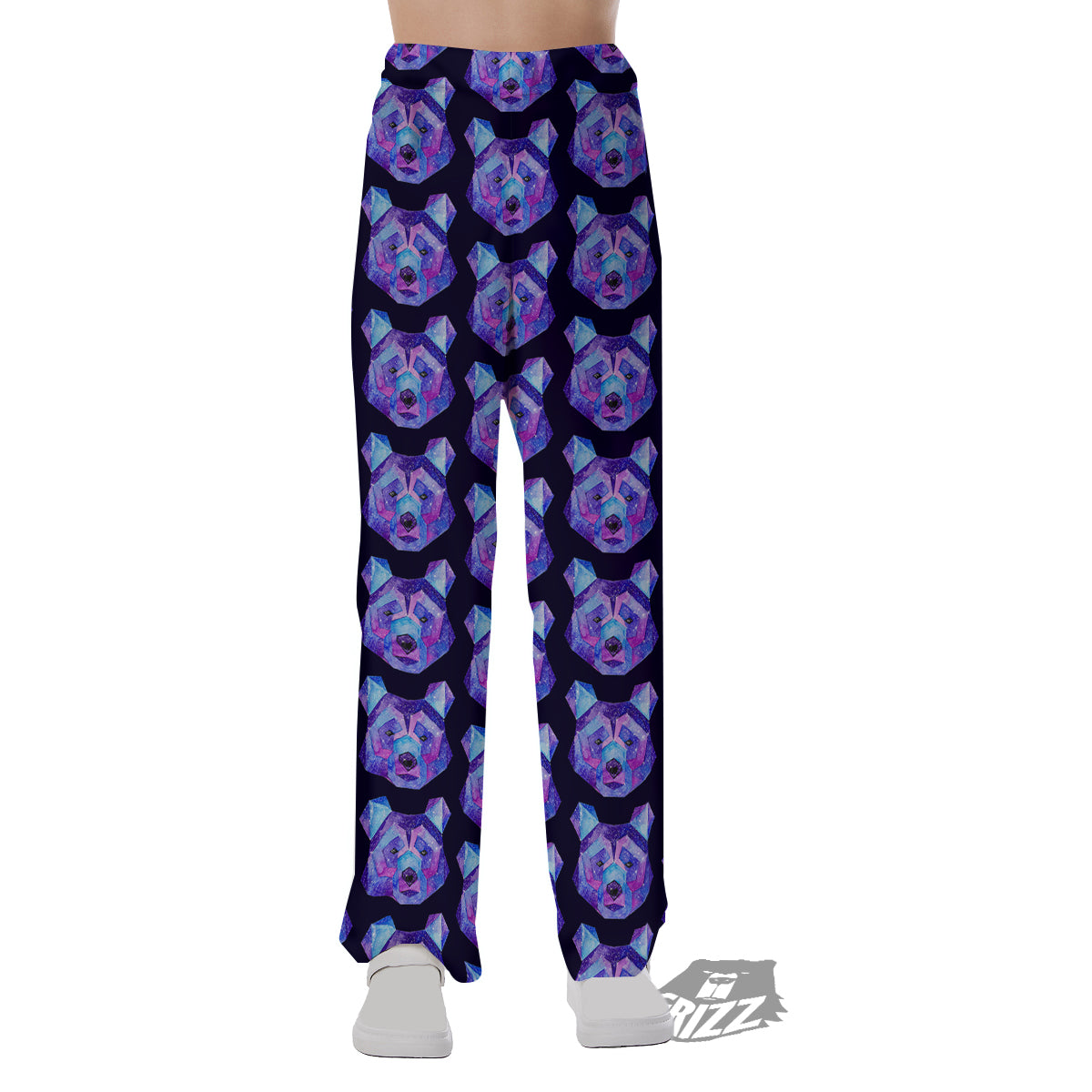 Cosmic Polygonal Bear Print Pattern Pajama Pants-grizzshop