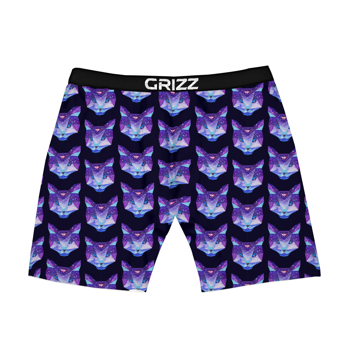 Cosmic Polygonal Cat Print Pattern Boxer Briefs-grizzshop