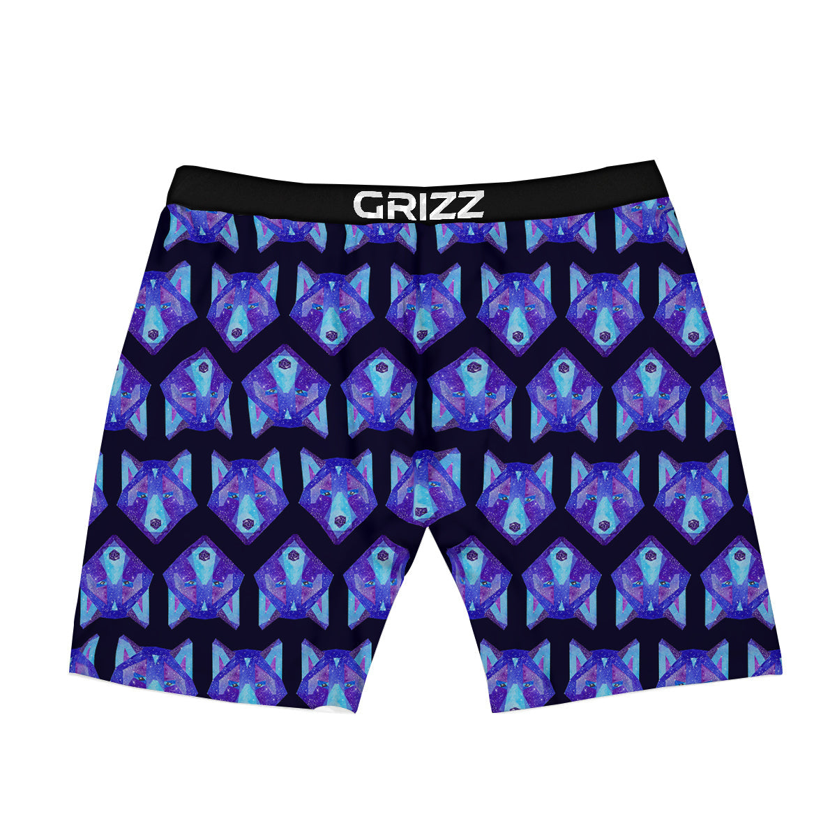 Cosmic Polygonal Wolf Print Pattern Boxer Briefs-grizzshop