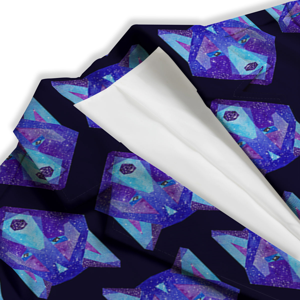 Cosmic Polygonal Wolf Print Pattern Women's Blazer-grizzshop
