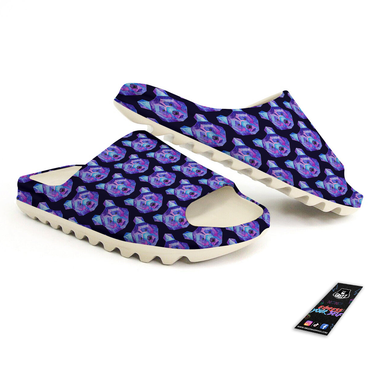 Cosmic Polygonal Bear Print Pattern Sandals-grizzshop