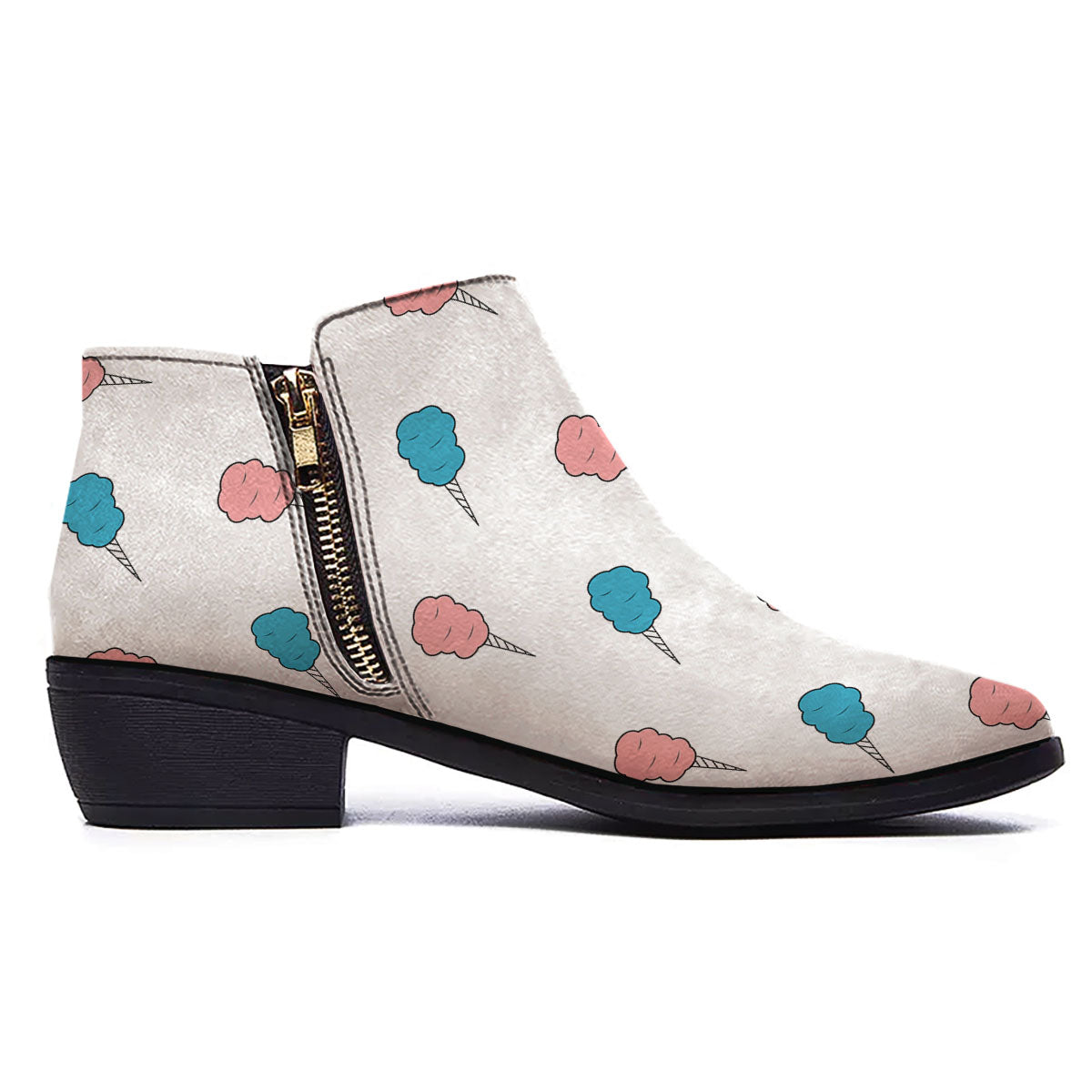 Cotton Candy Blue And Pink Print Pattern Ankle Boots-grizzshop
