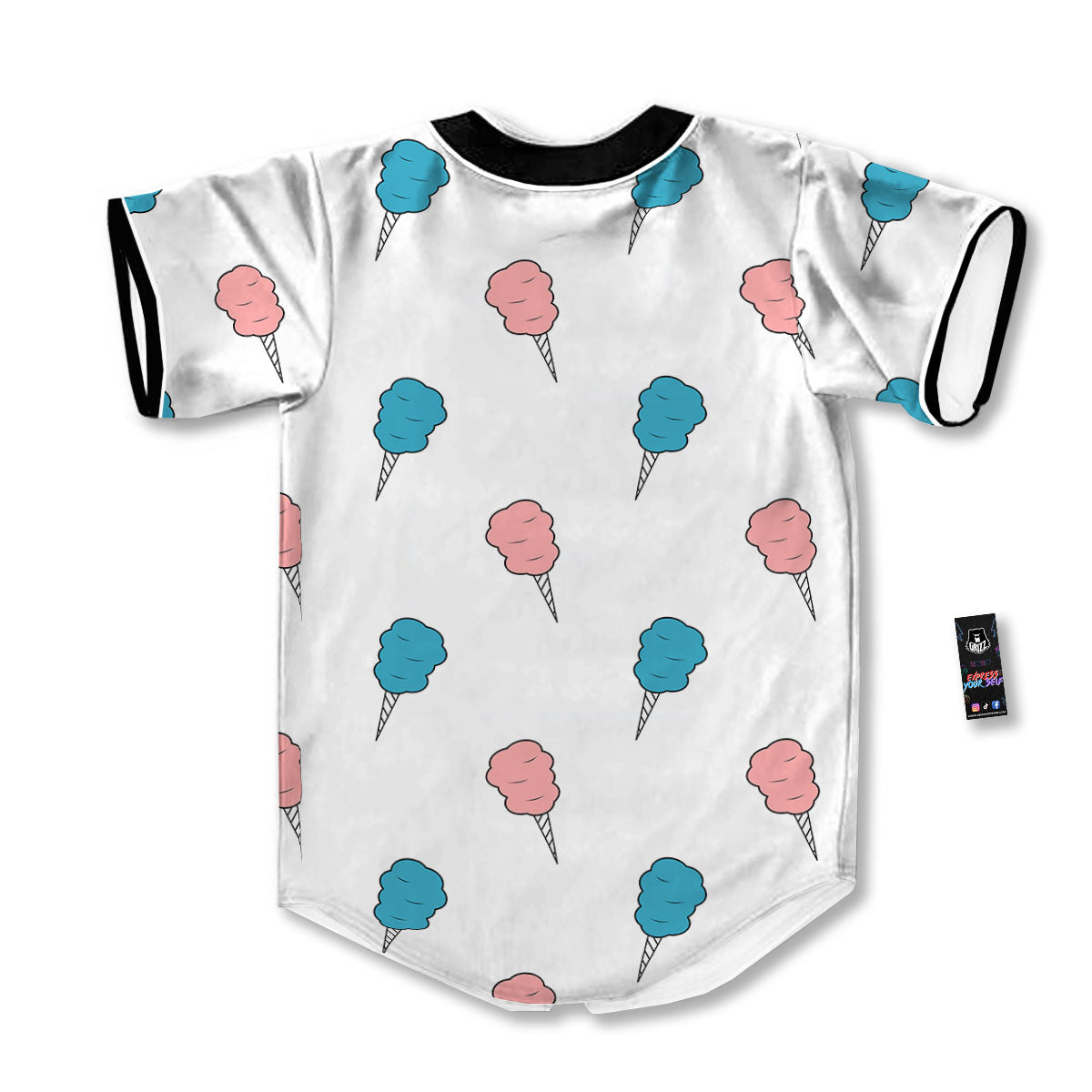 Cotton Candy Blue And Pink Print Pattern Baseball Jersey-grizzshop