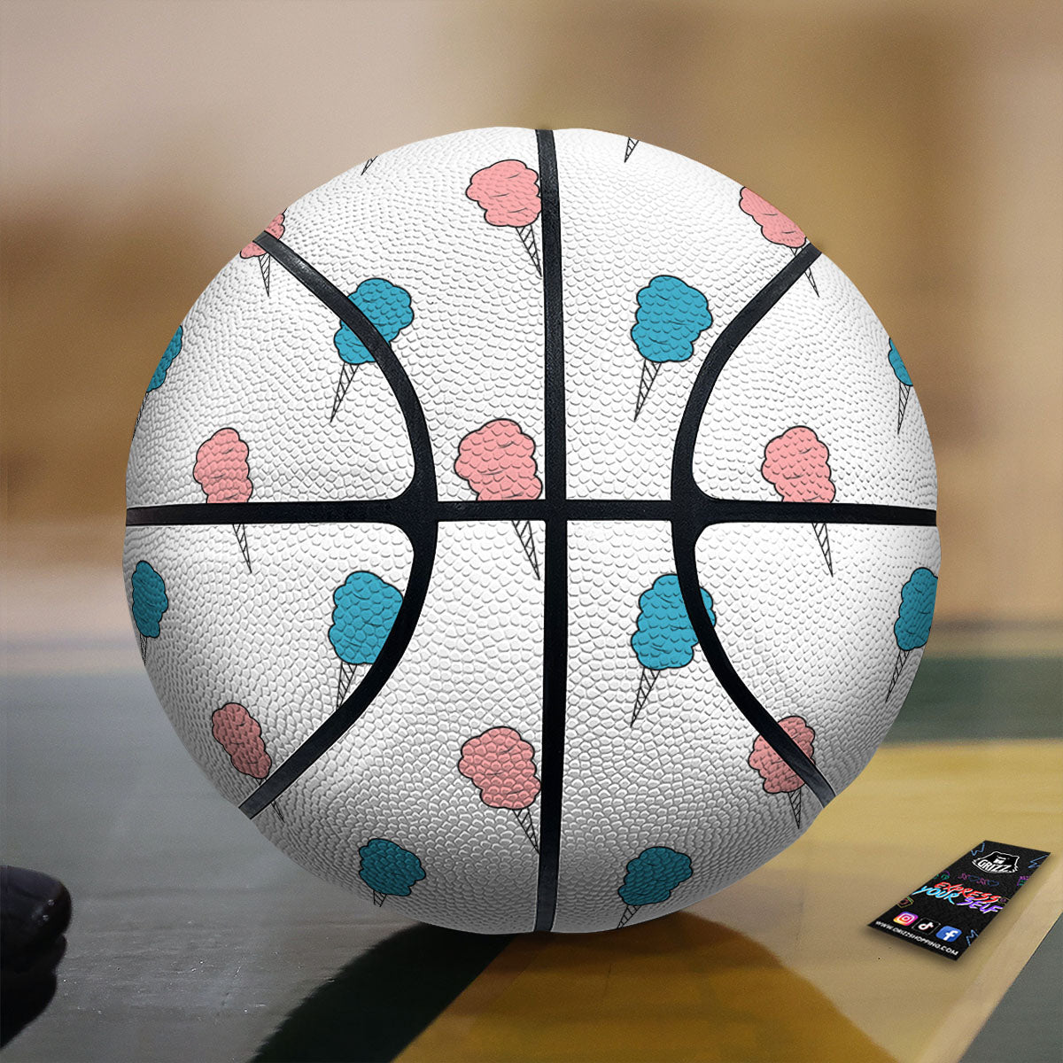 Cotton Candy Blue And Pink Print Pattern Basketball-grizzshop