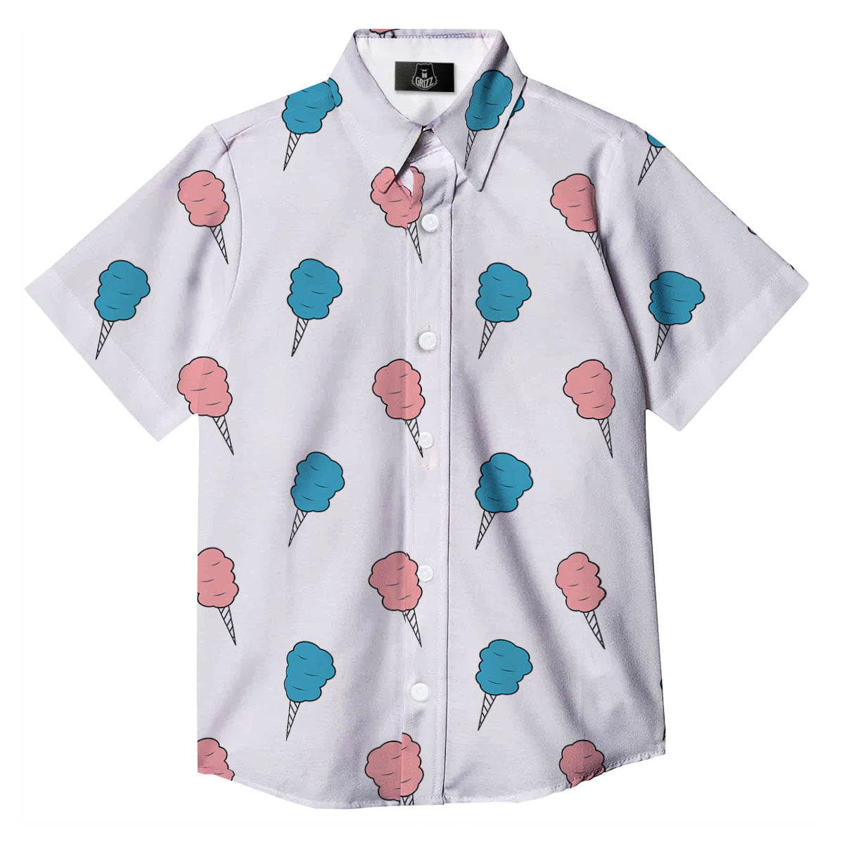 Cotton Candy Blue And Pink Print Pattern Button Up Shirt-grizzshop