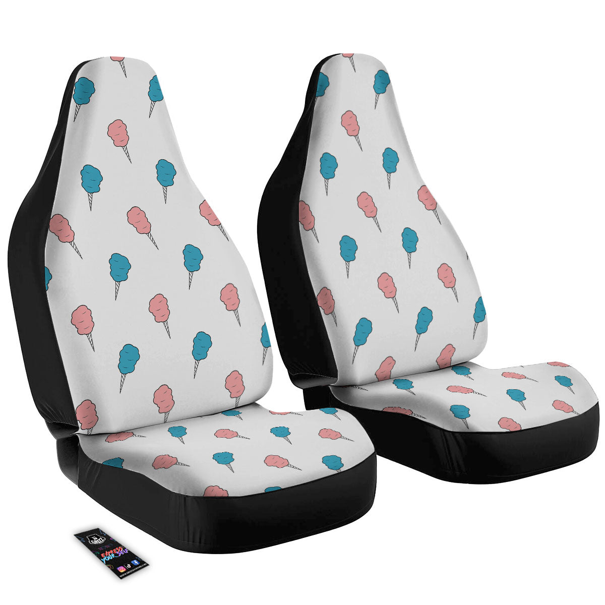 Cotton Candy Blue And Pink Print Pattern Car Seat Covers-grizzshop