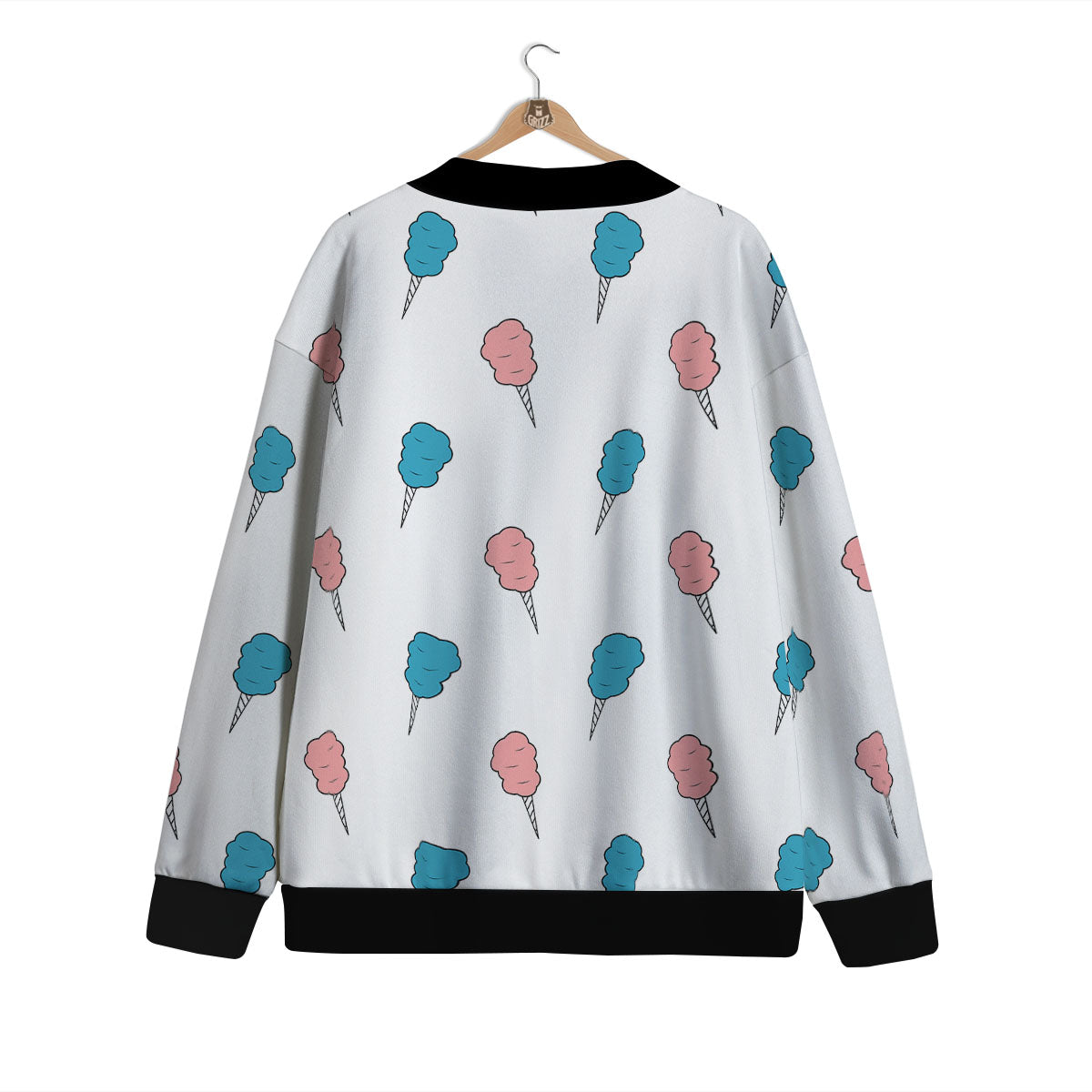 Cotton Candy Blue And Pink Print Pattern Cardigan-grizzshop