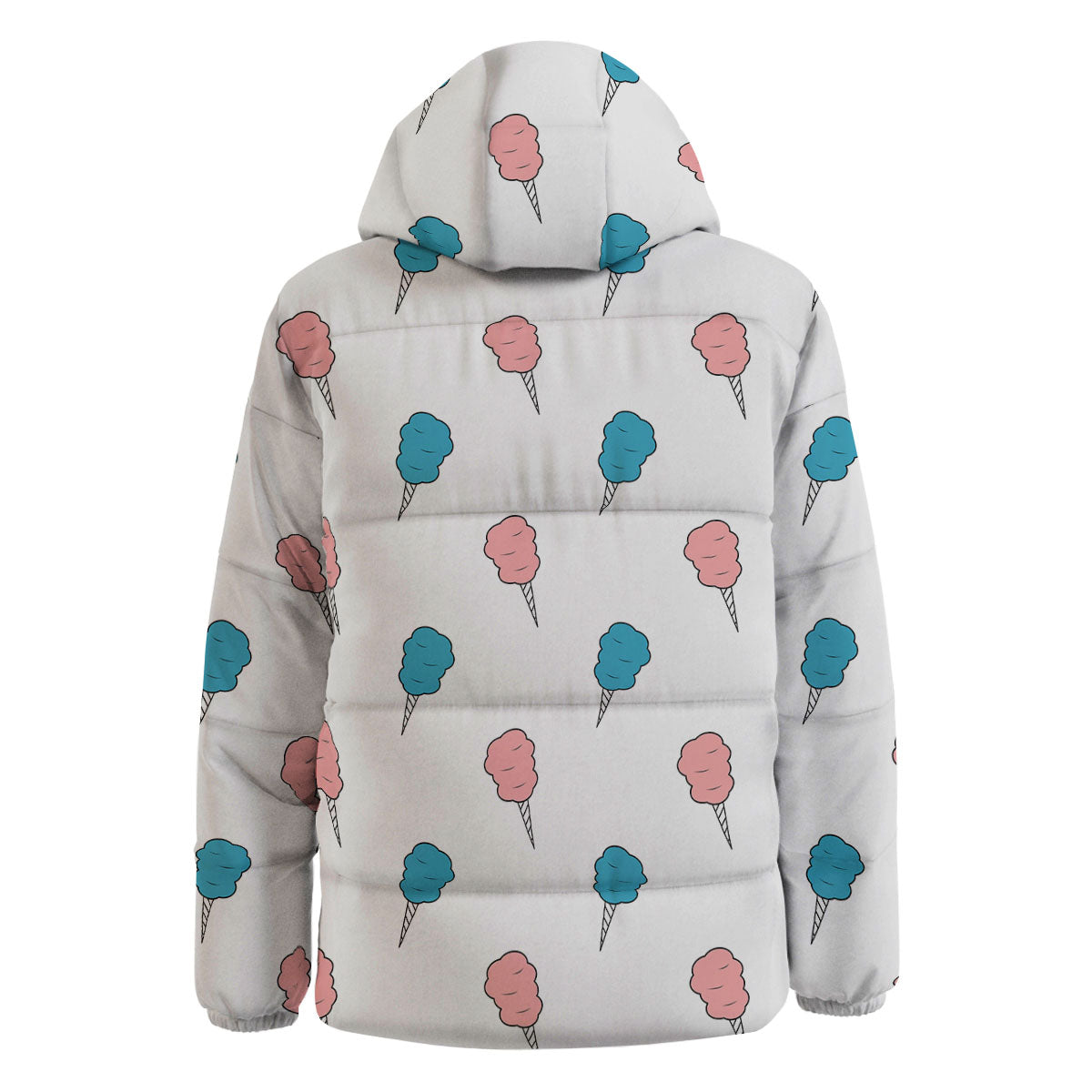 Cotton Candy Blue And Pink Print Pattern Down Jacket-grizzshop
