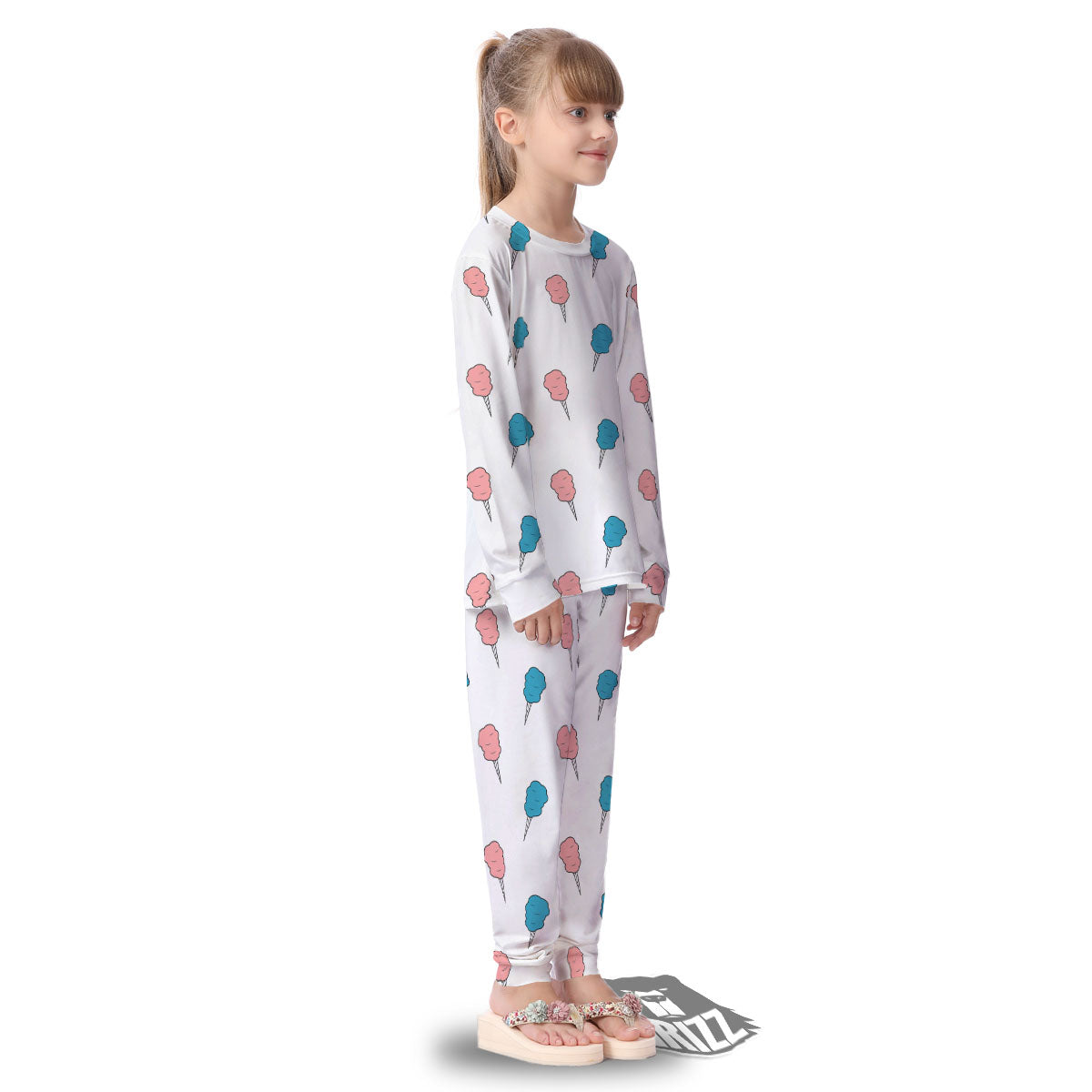 Cotton Candy Blue And Pink Print Pattern Kid's Pajamas-grizzshop