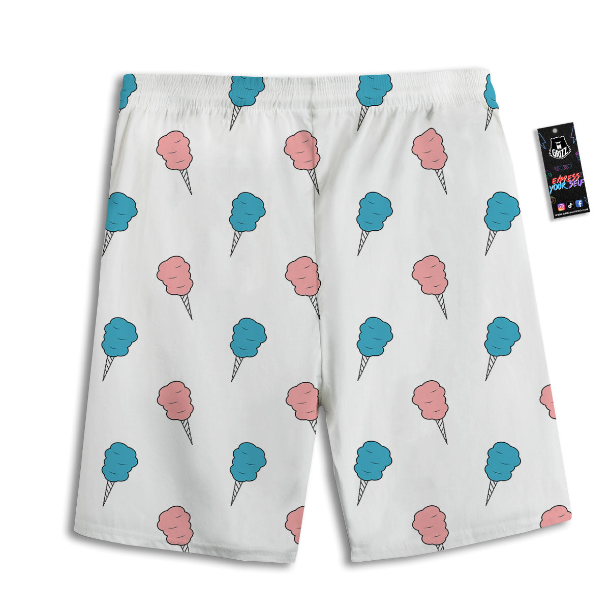 Cotton Candy Blue And Pink Print Pattern Men's Athletic Shorts