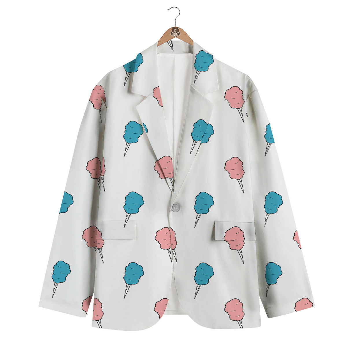 Cotton Candy Blue And Pink Print Pattern Men's Blazer-grizzshop