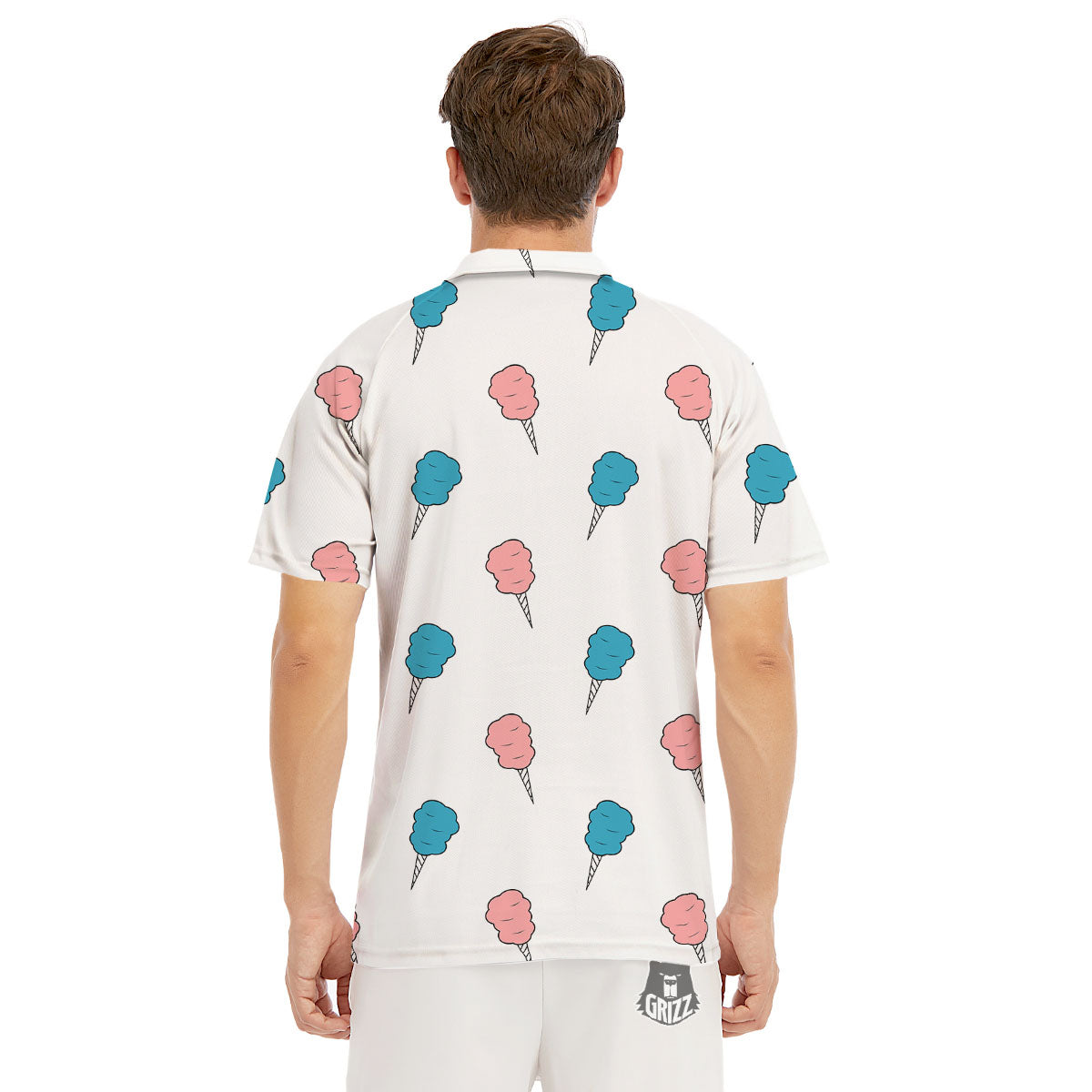 Cotton Candy Blue And Pink Print Pattern Men's Golf Shirts-grizzshop