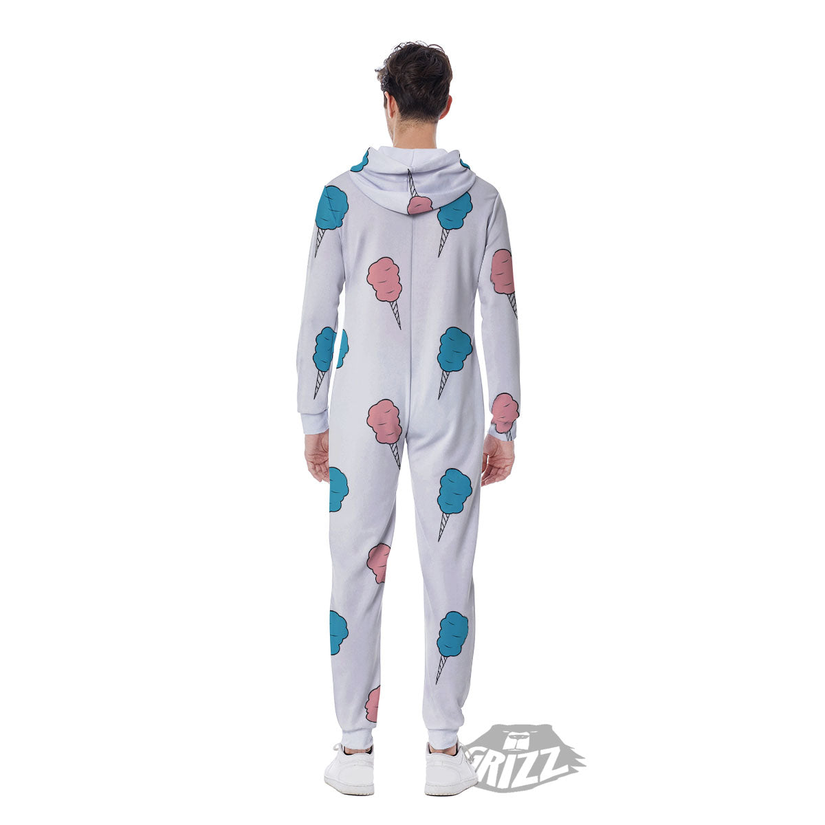 Cotton Candy Blue And Pink Print Pattern Men's Jumpsuit-grizzshop
