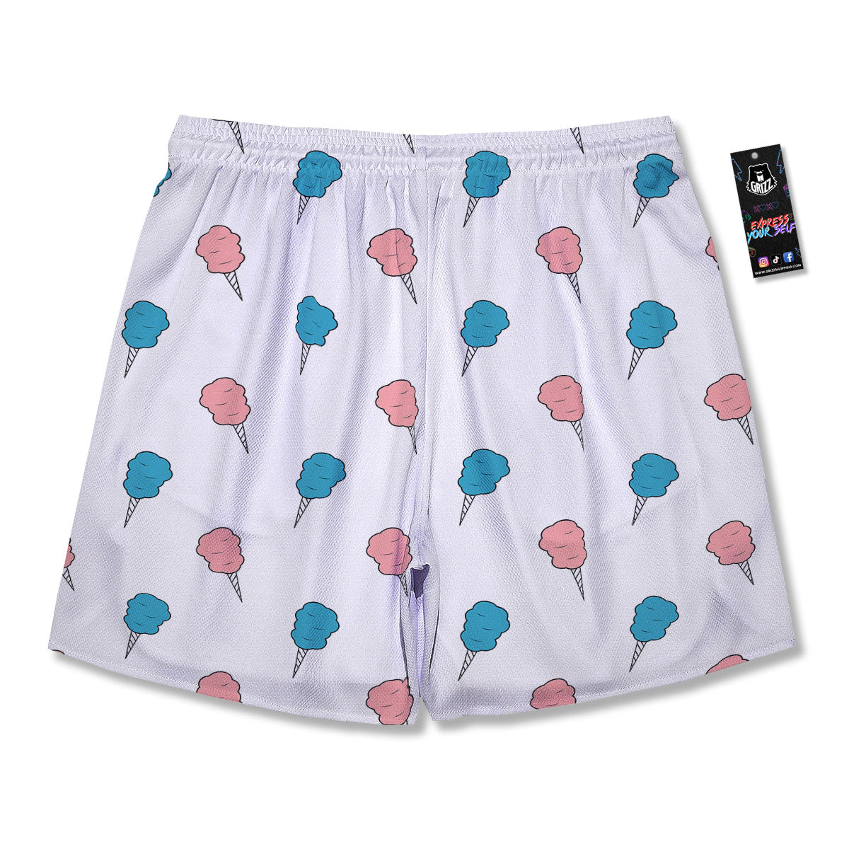 Cotton Candy Blue And Pink Print Pattern Men's Running Shorts-grizzshop