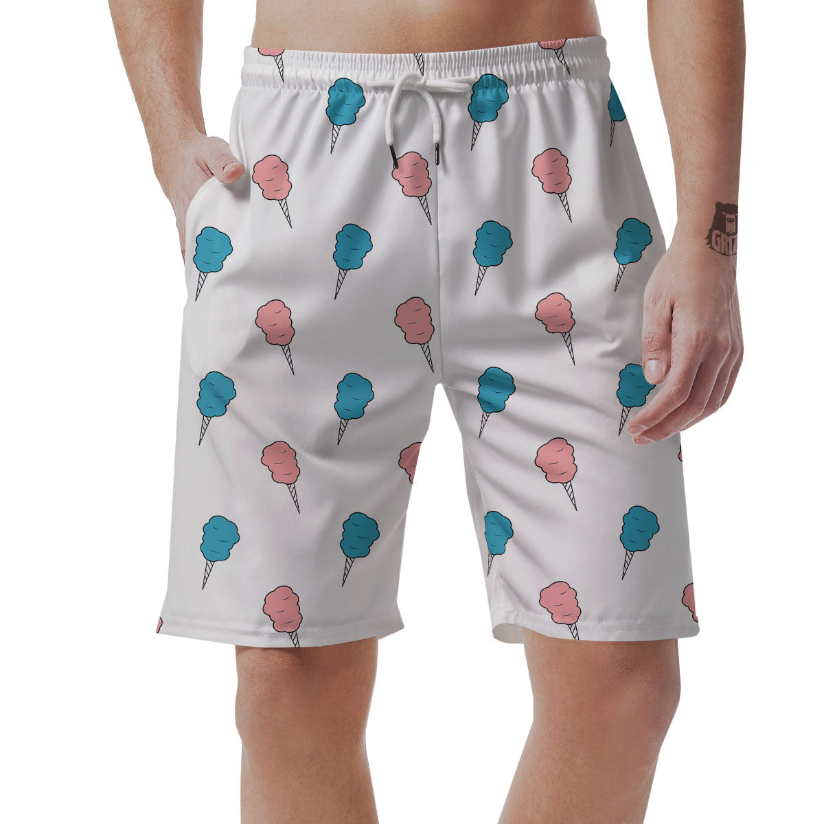 Cotton Candy Blue And Pink Print Pattern Men's Shorts-grizzshop