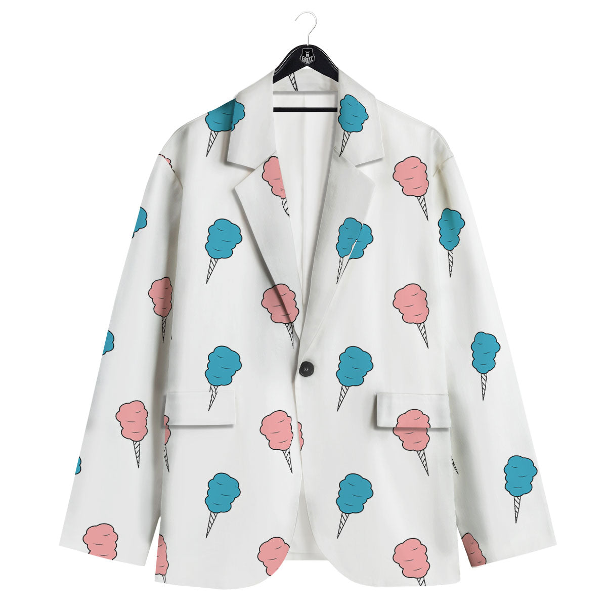Cotton Candy Blue And Pink Print Pattern Men's Sport Coat-grizzshop