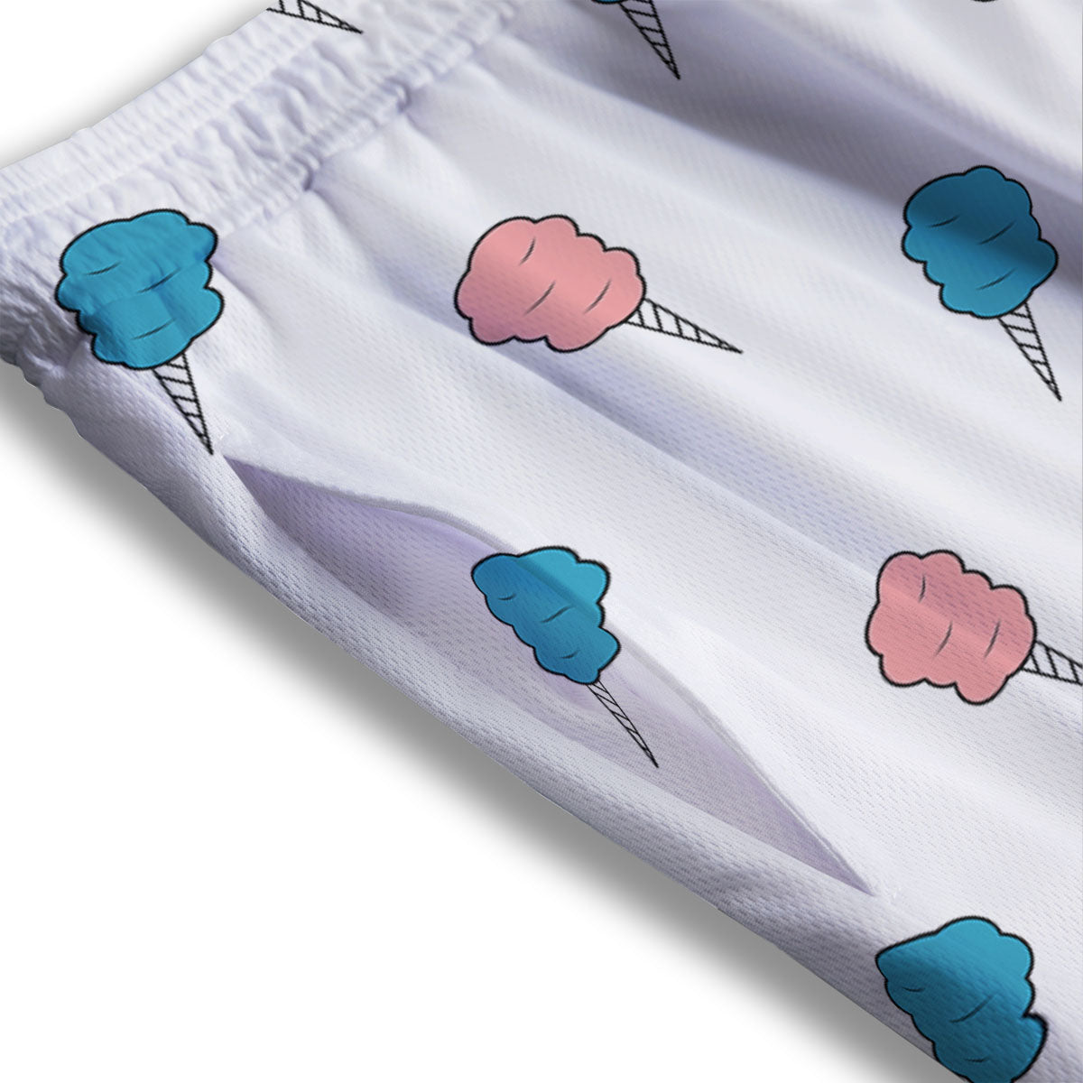 Cotton Candy Blue And Pink Print Pattern Mesh Shorts