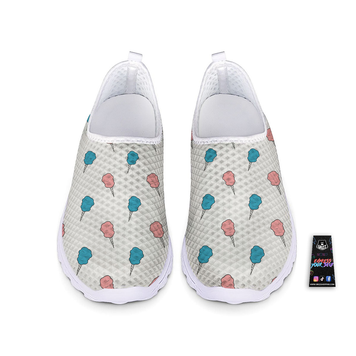Cotton Candy Blue And Pink Print Pattern Nurse Shoes-grizzshop