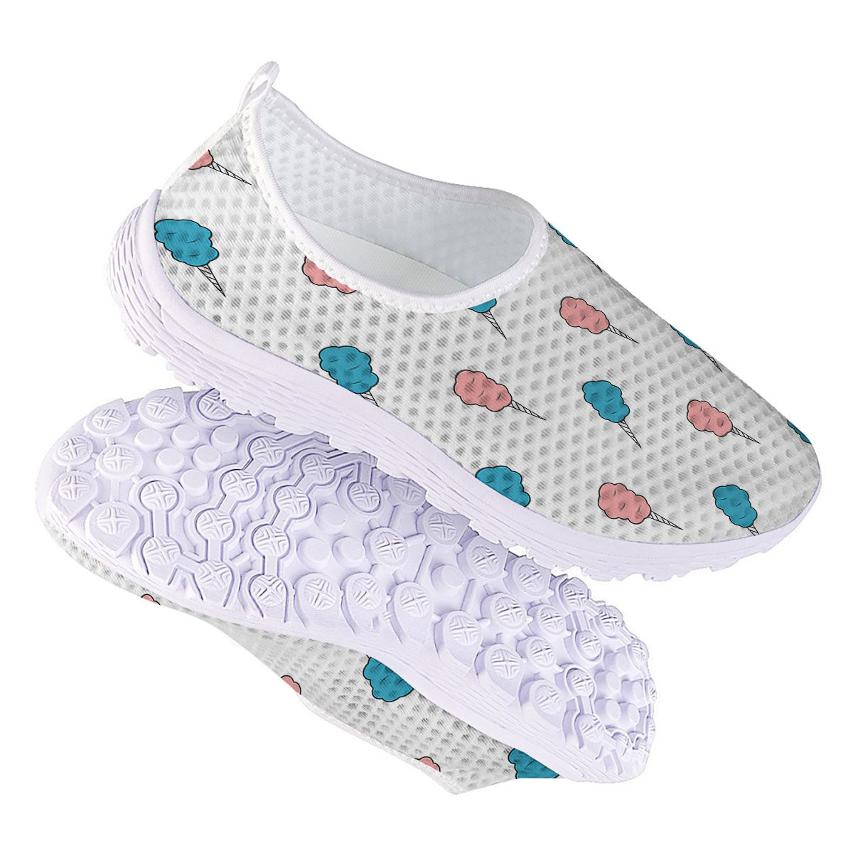 Cotton Candy Blue And Pink Print Pattern Nurse Shoes-grizzshop