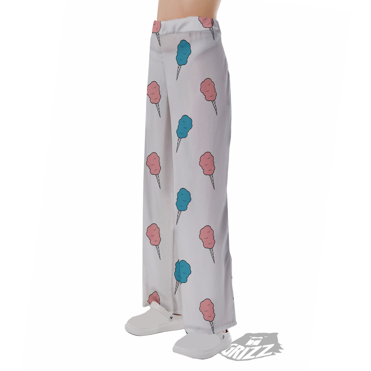 Cotton Candy Blue And Pink Print Pattern Pajama Pants-grizzshop