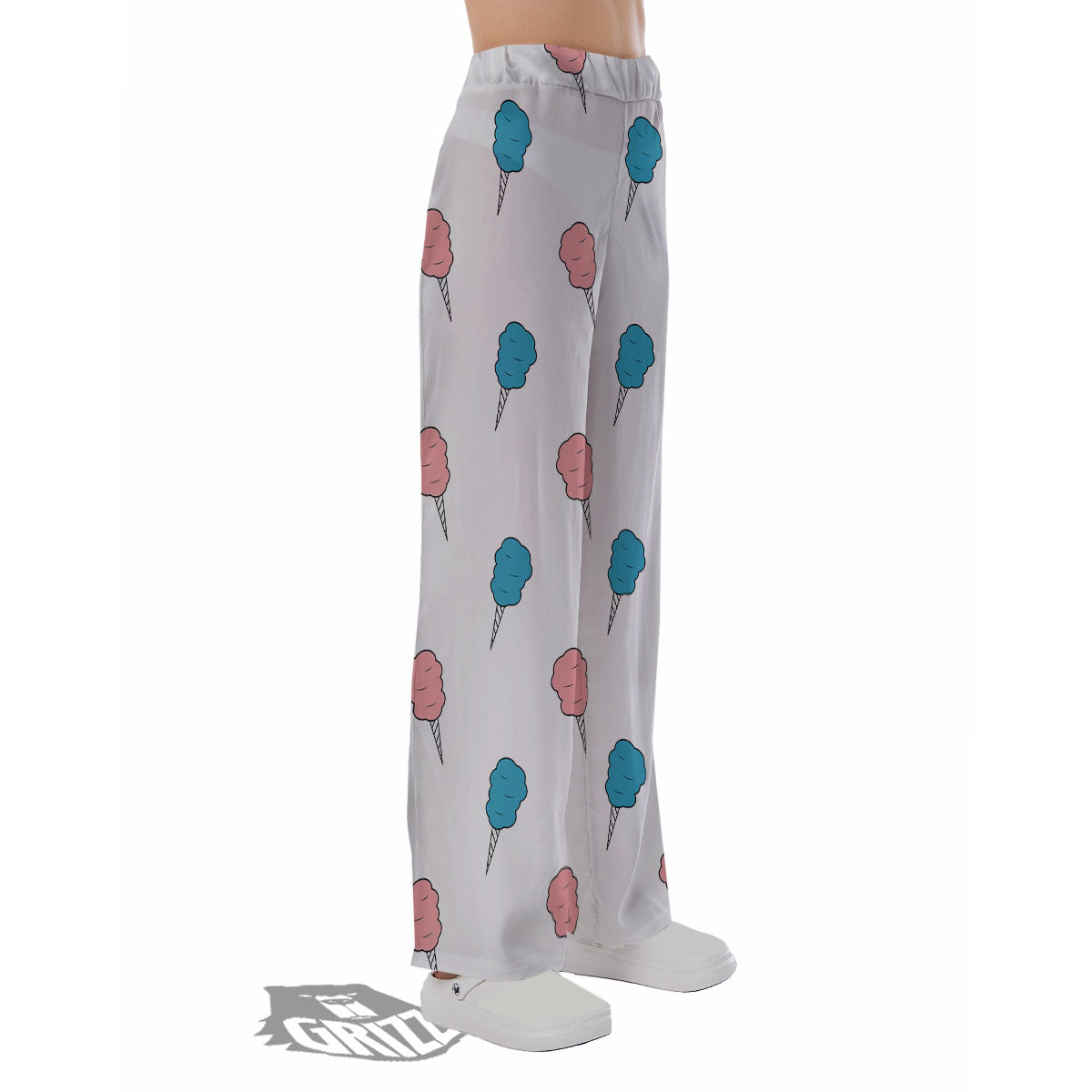 Cotton Candy Blue And Pink Print Pattern Pajama Pants-grizzshop