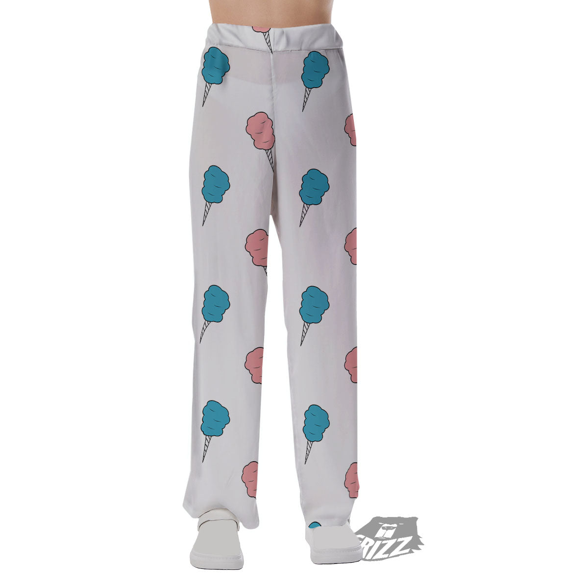 Cotton Candy Blue And Pink Print Pattern Pajama Pants-grizzshop