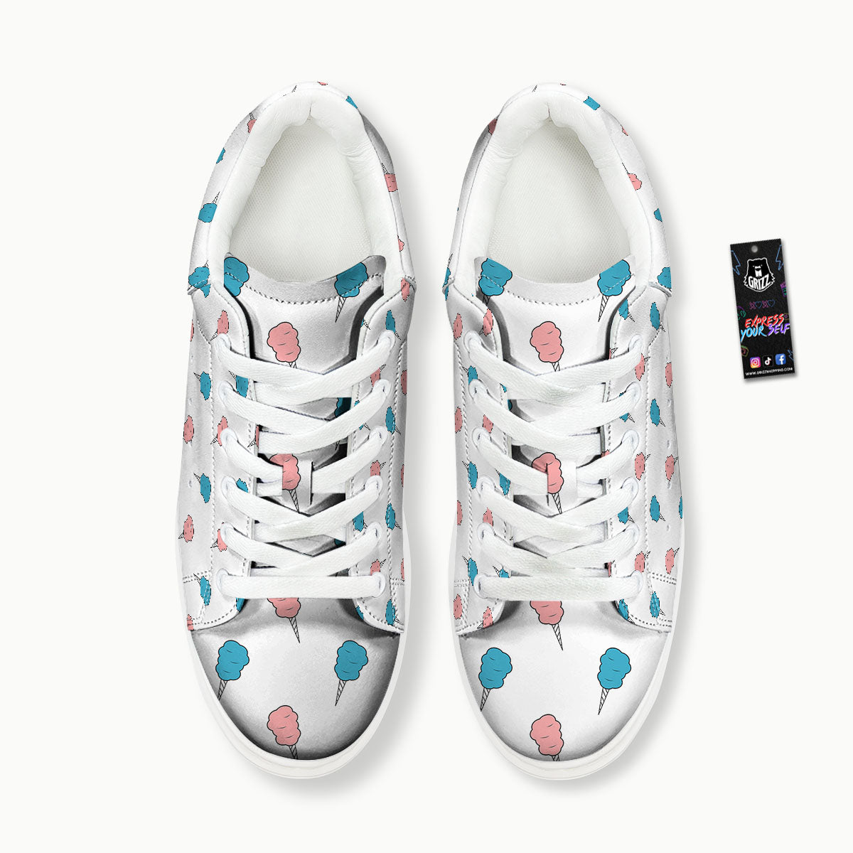 Cotton Candy Blue And Pink Print Pattern Platform Shoes-grizzshop