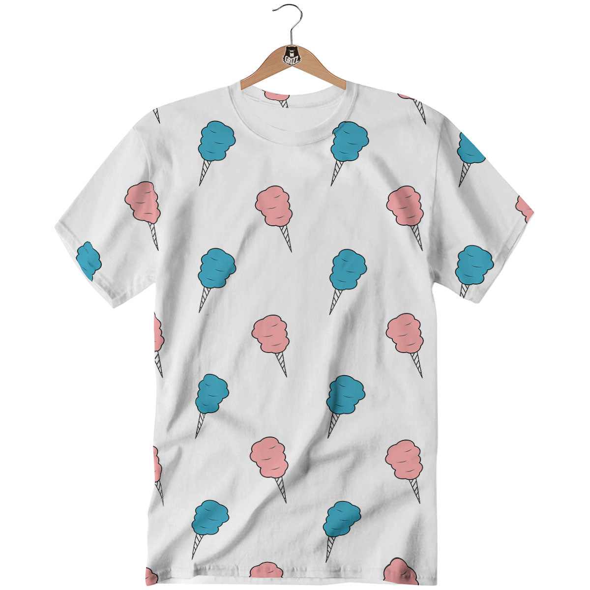 Cotton Candy Blue And Pink Print Pattern T-Shirt-grizzshop