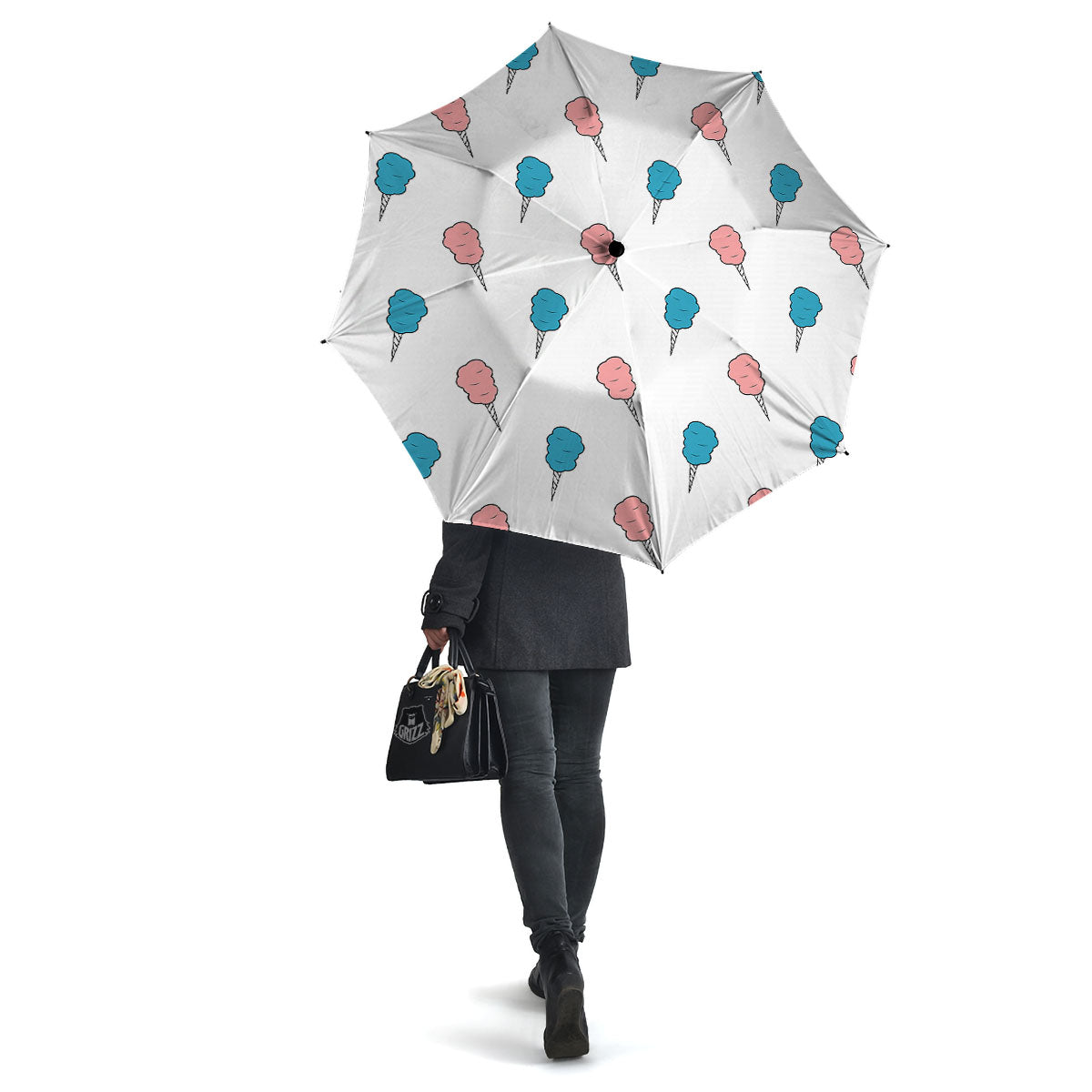 Cotton Candy Blue And Pink Print Pattern Umbrella-grizzshop