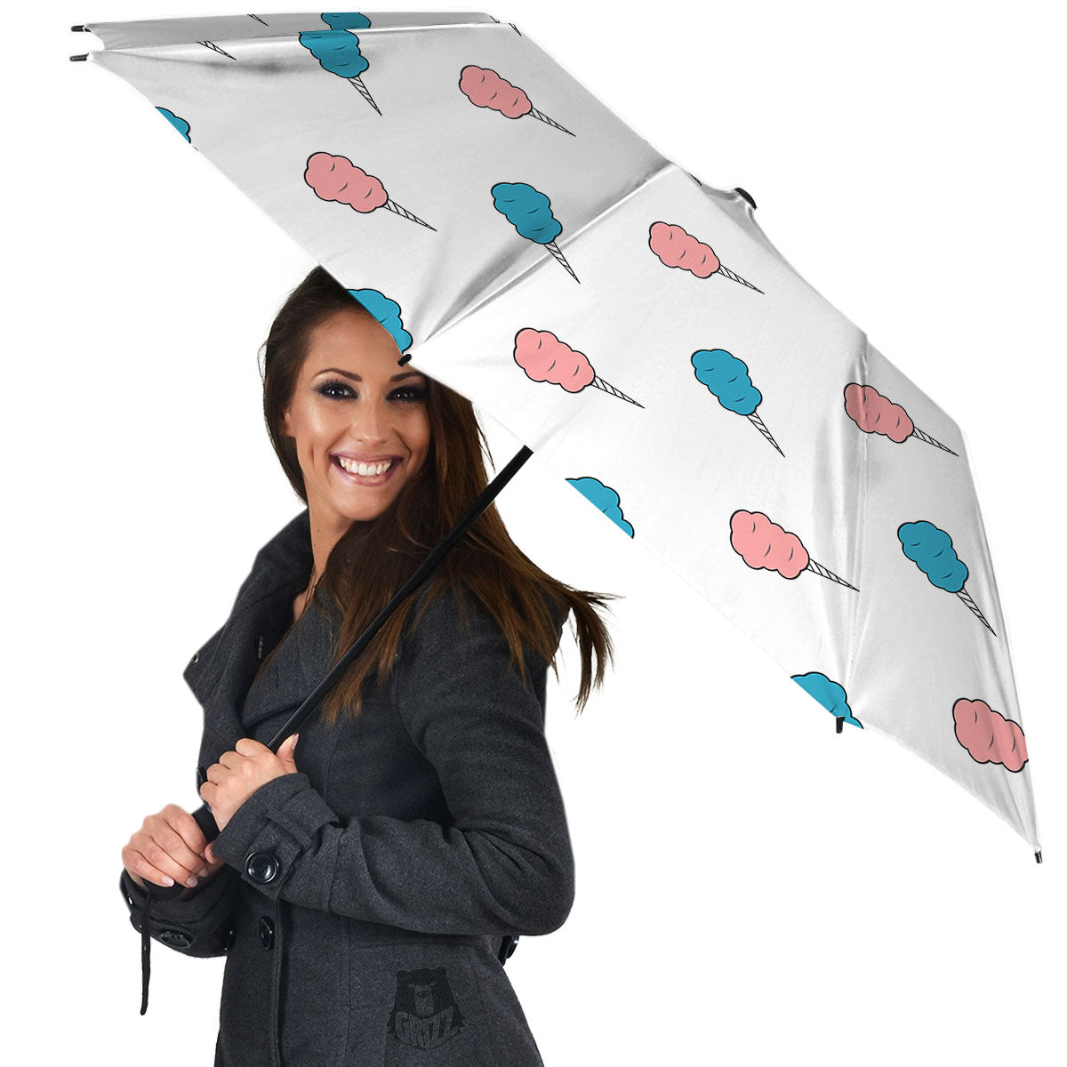 Cotton Candy Blue And Pink Print Pattern Umbrella-grizzshop