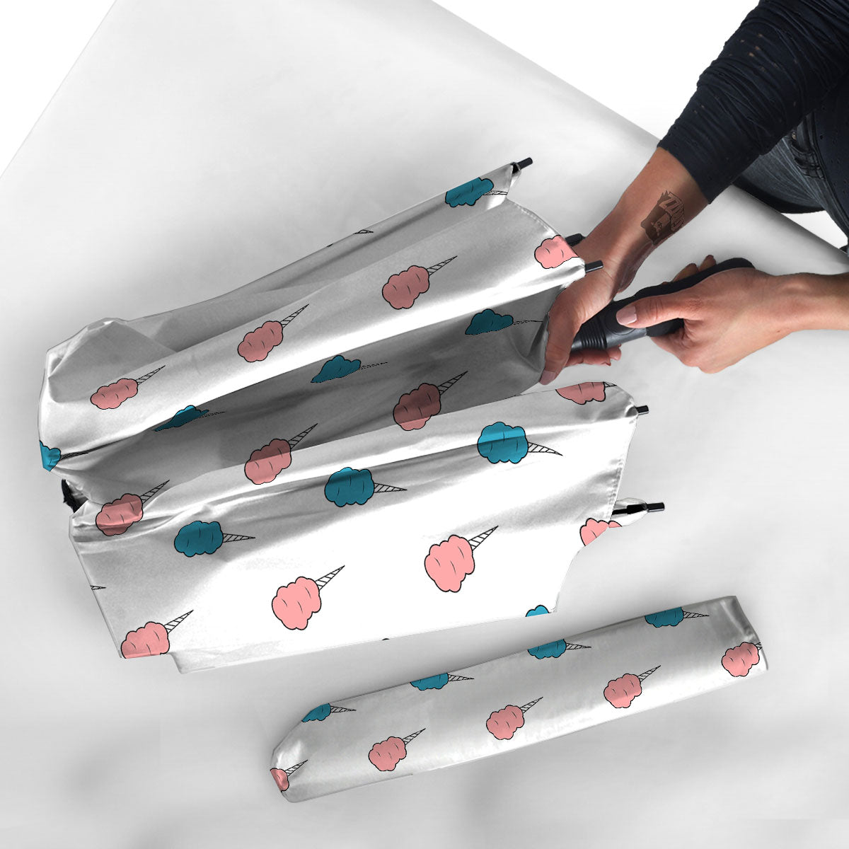 Cotton Candy Blue And Pink Print Pattern Umbrella-grizzshop