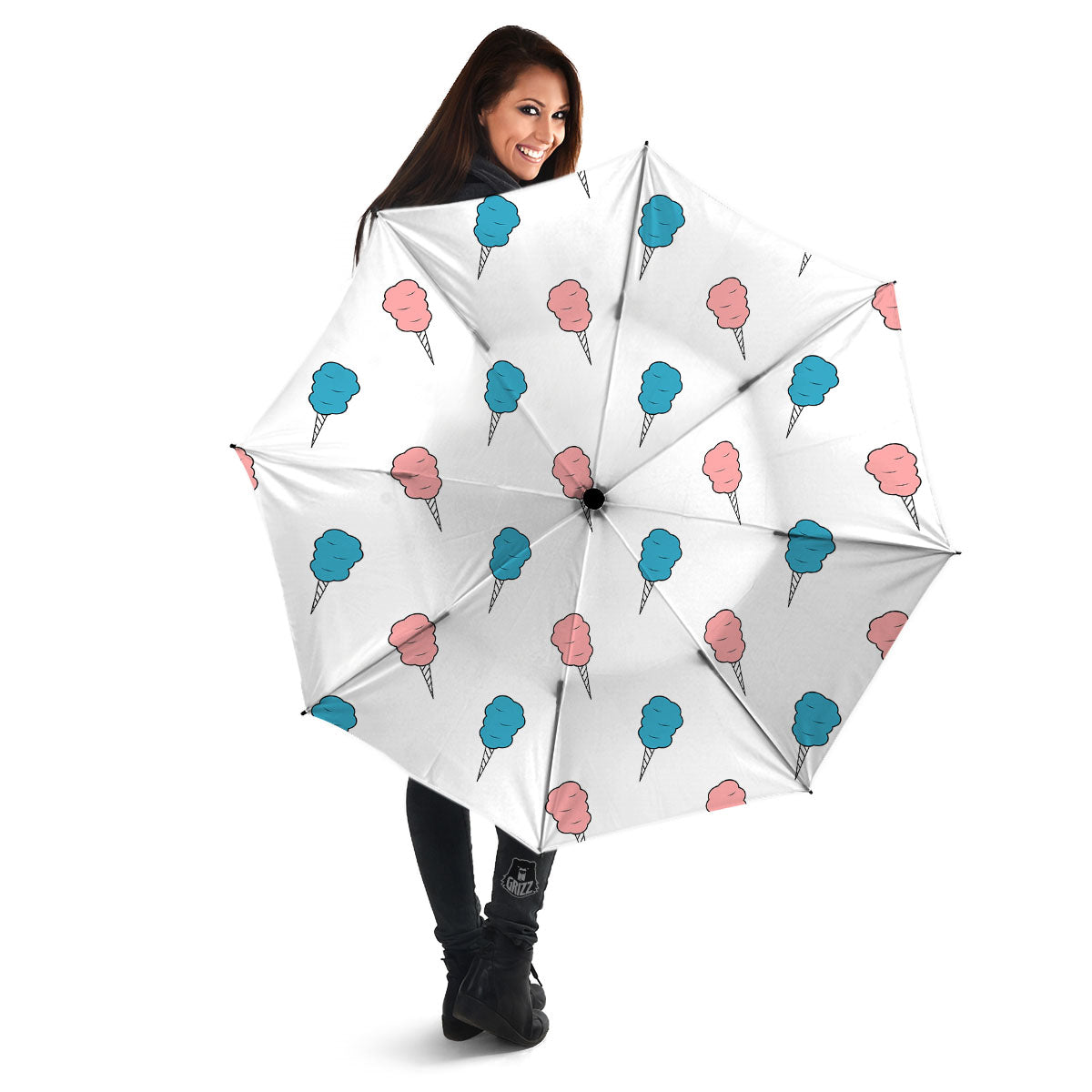 Cotton Candy Blue And Pink Print Pattern Umbrella-grizzshop