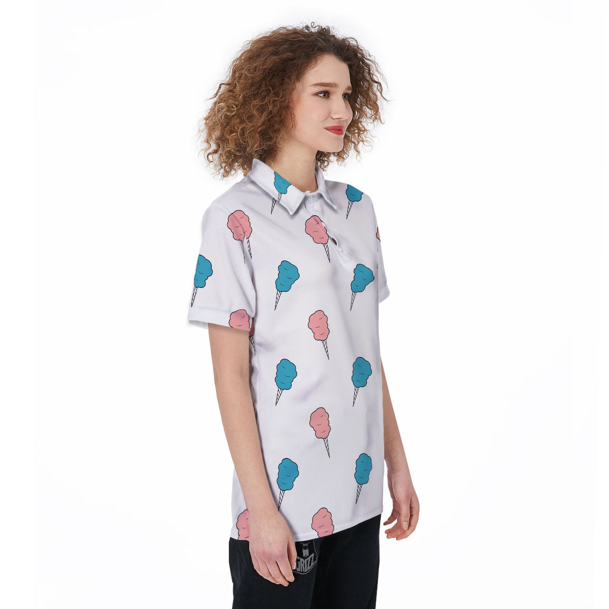 Cotton Candy Blue And Pink Print Pattern Women's Golf Shirts-grizzshop