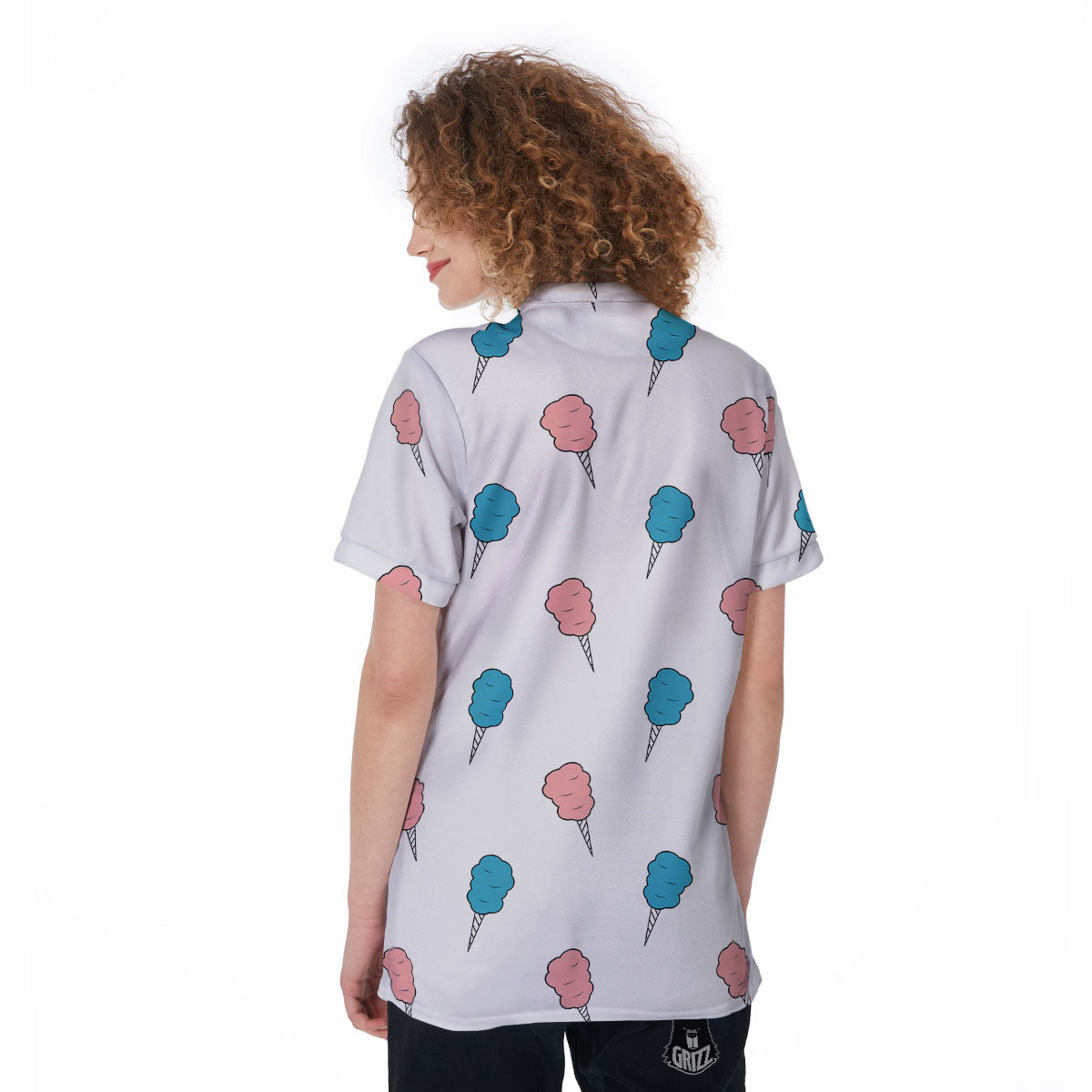 Cotton Candy Blue And Pink Print Pattern Women's Golf Shirts-grizzshop