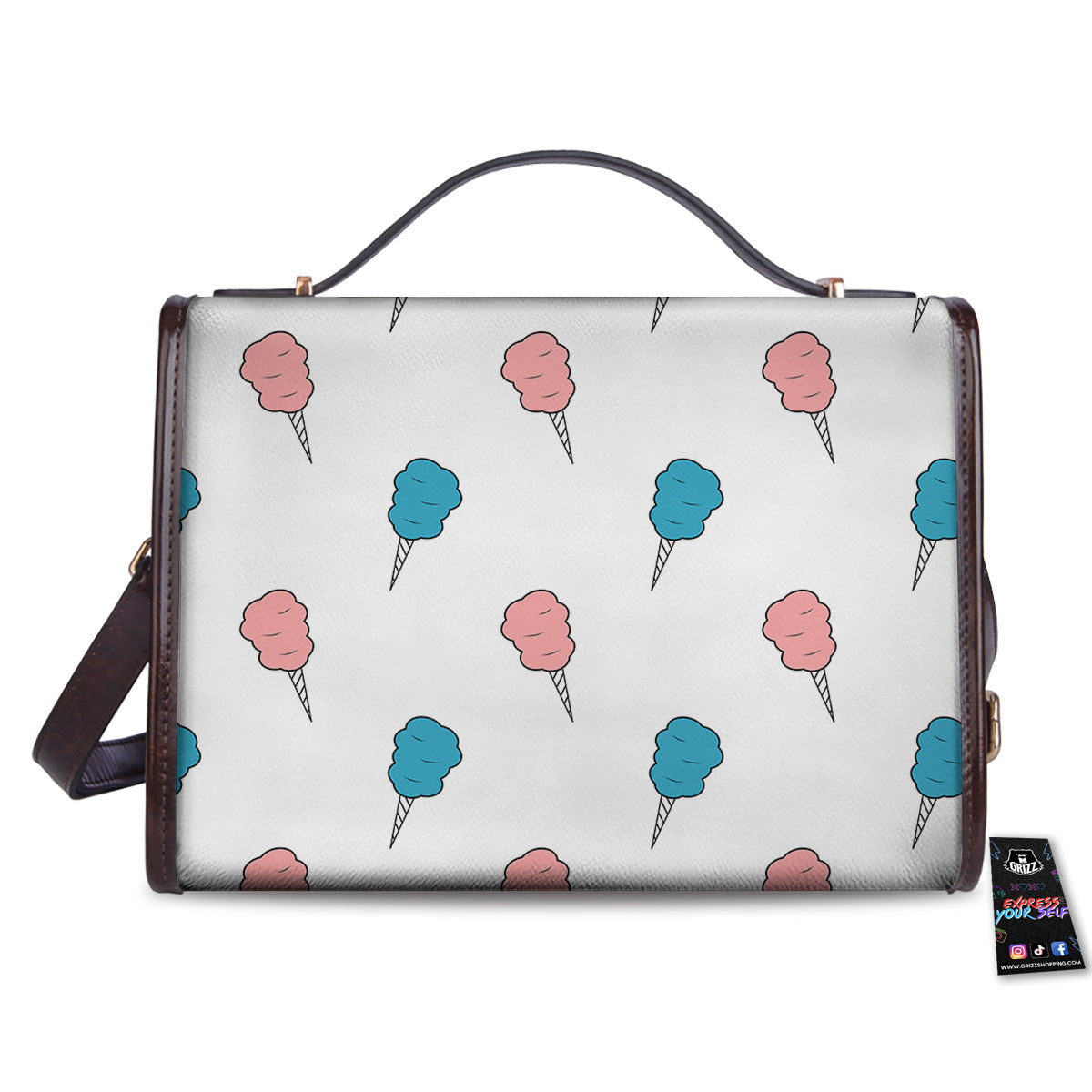 Cotton Candy Blue And Pink Print Pattern Women's Satchel Bag-grizzshop