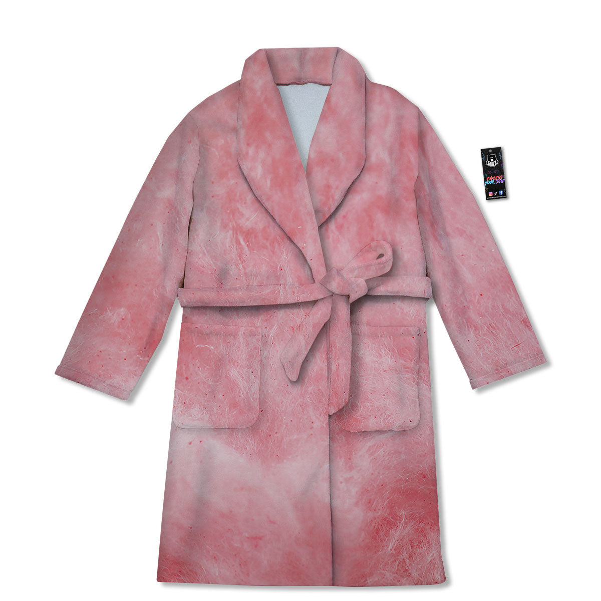 Cotton Candy Pink Print Bathrobe-grizzshop