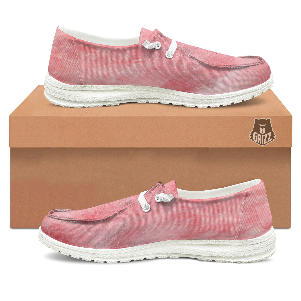 Cotton Candy Pink Print Black Loafers-grizzshop