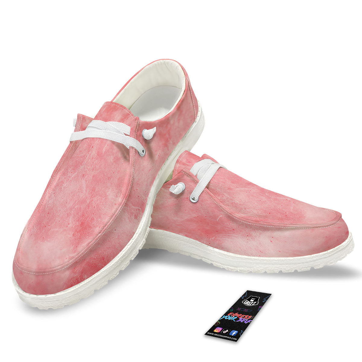 Cotton Candy Pink Print Black Loafers-grizzshop
