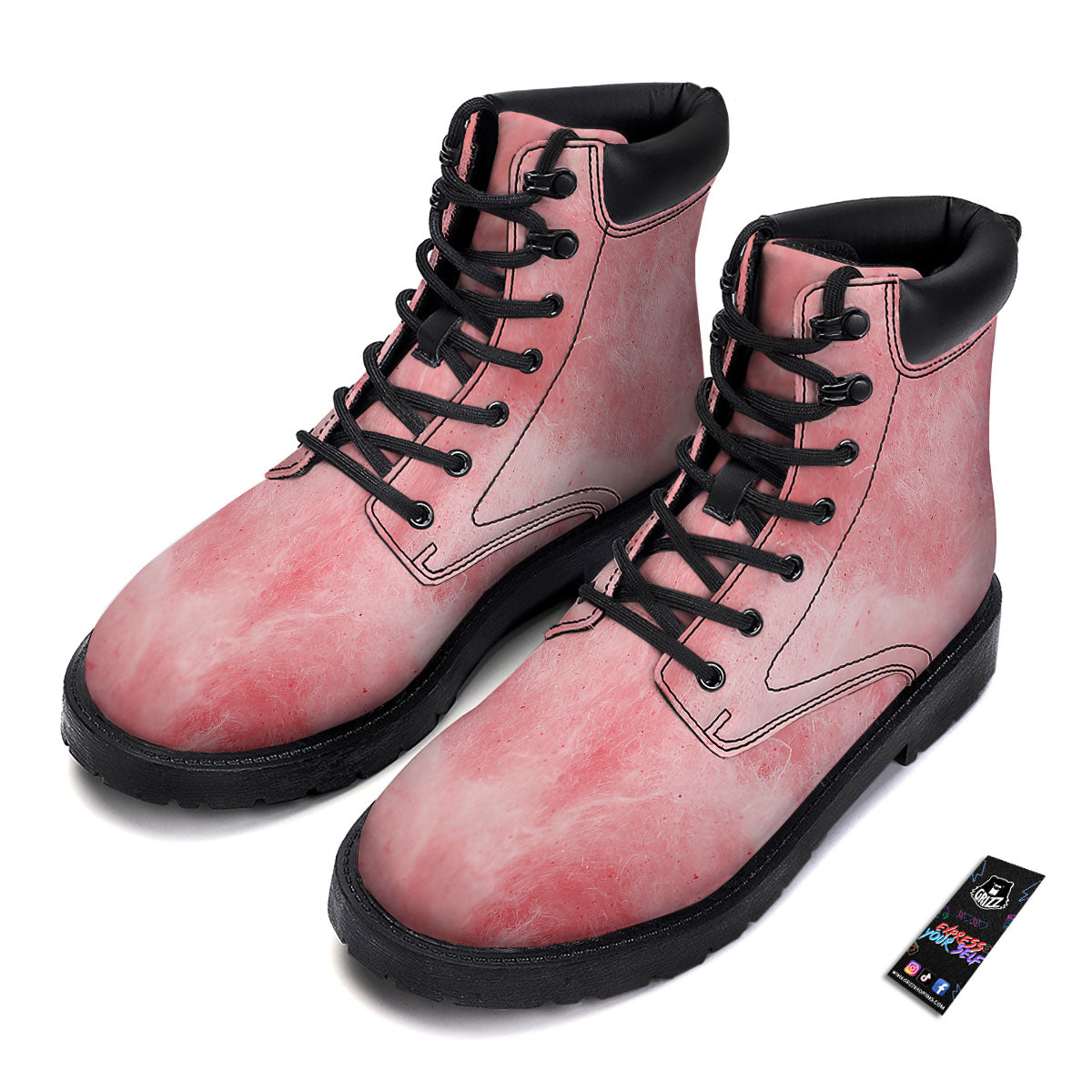 Cotton Candy Pink Print Boots-grizzshop