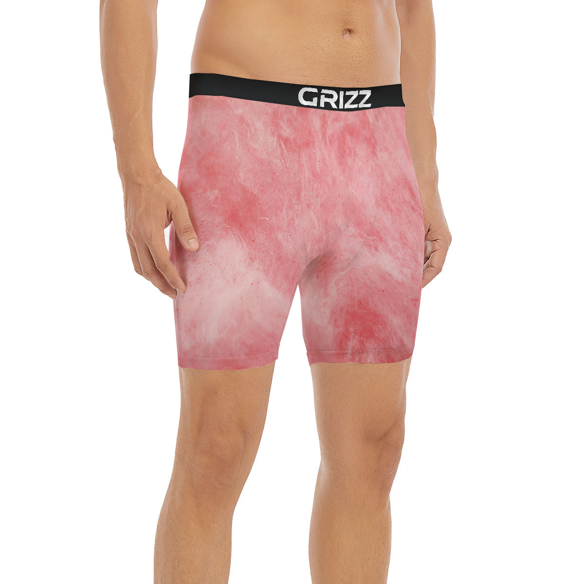 Cotton Candy Pink Print Boxer Briefs-grizzshop