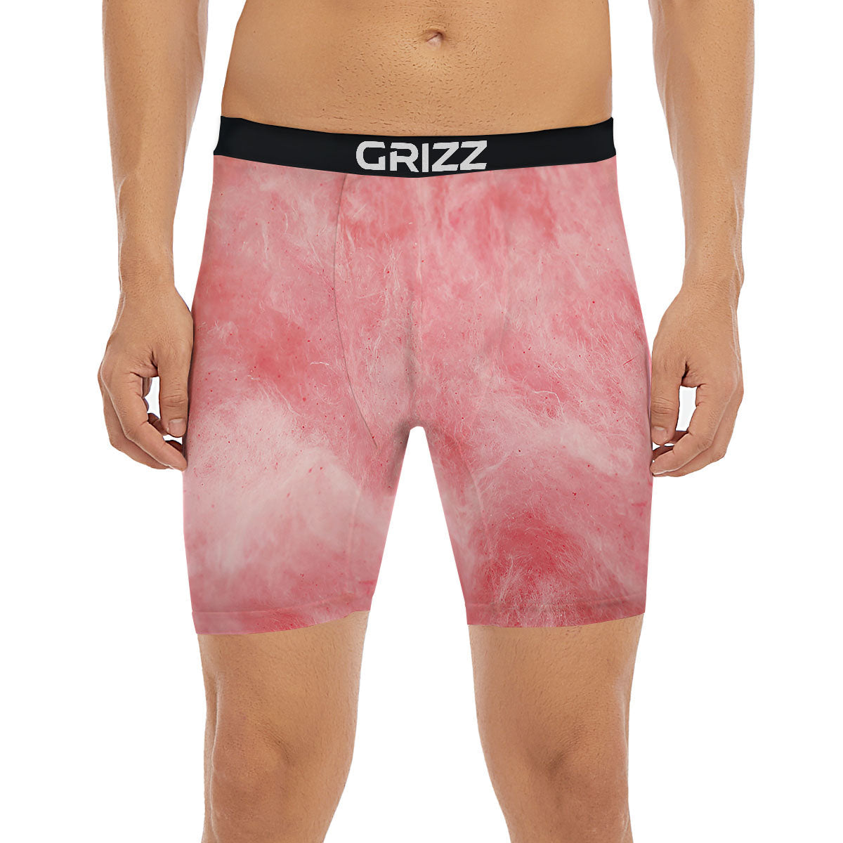 Cotton Candy Pink Print Boxer Briefs-grizzshop