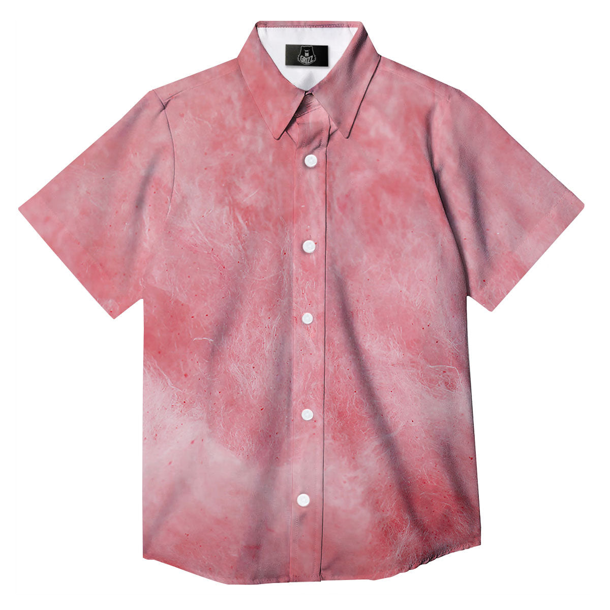 Cotton Candy Pink Print Button Up Shirt-grizzshop
