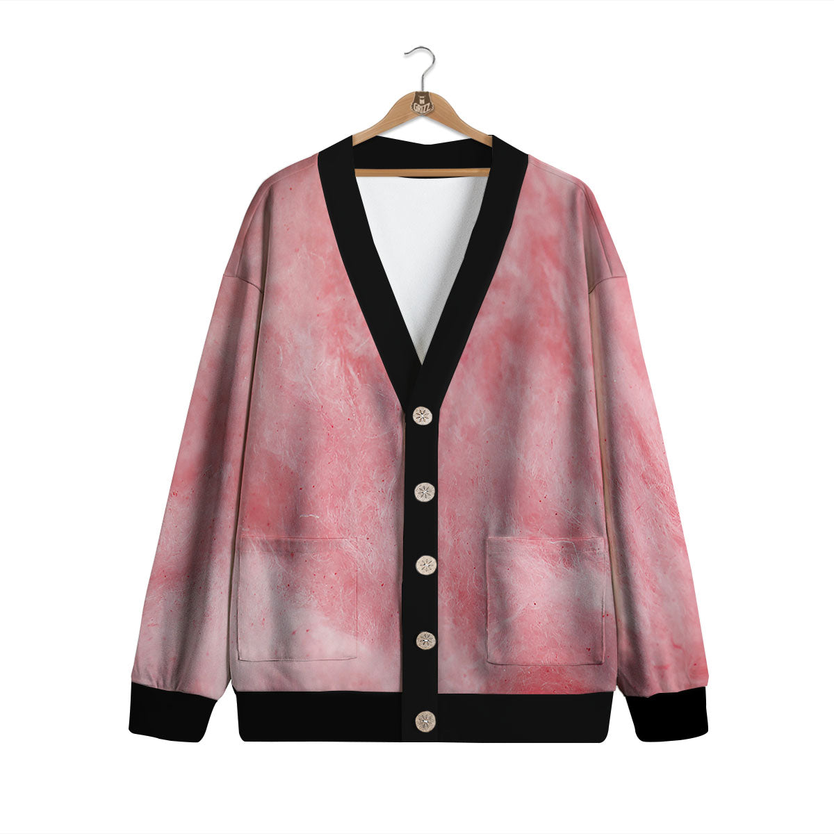 Cotton Candy Pink Print Cardigan-grizzshop