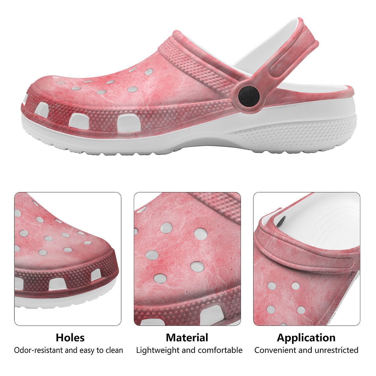 Cotton Candy Pink Print Clog-grizzshop