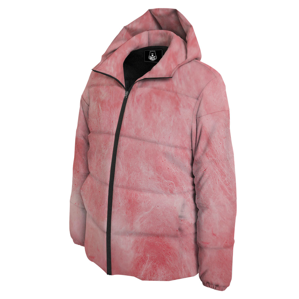 Cotton Candy Pink Print Down Jacket-grizzshop