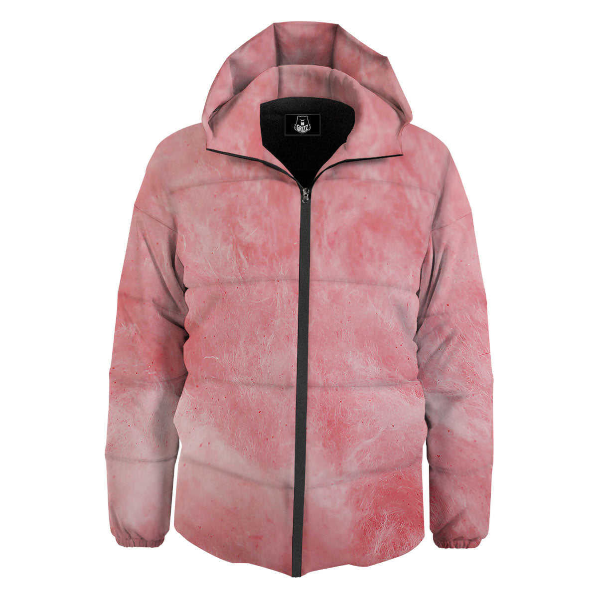 Cotton Candy Pink Print Down Jacket-grizzshop