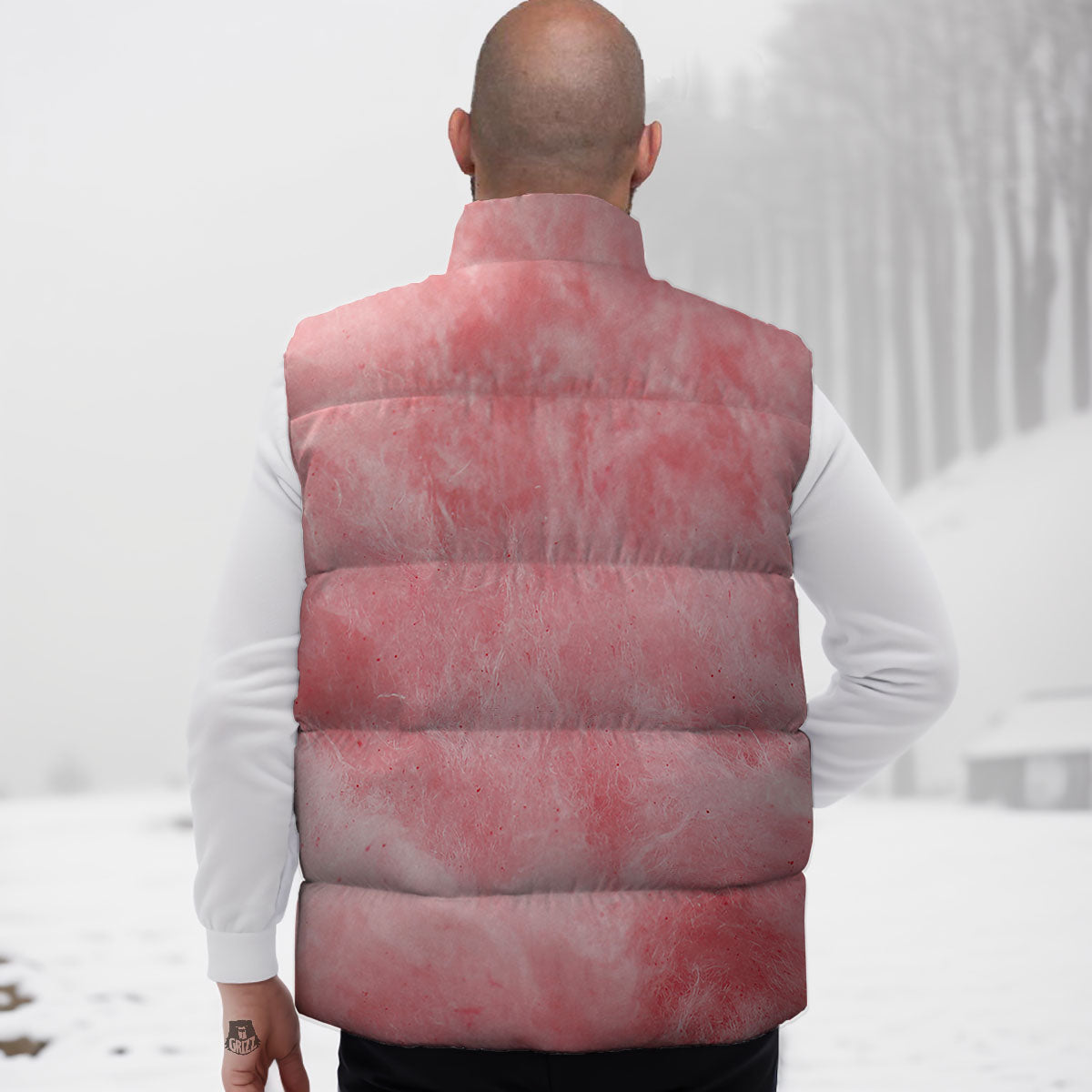 Cotton Candy Pink Print Down Vest