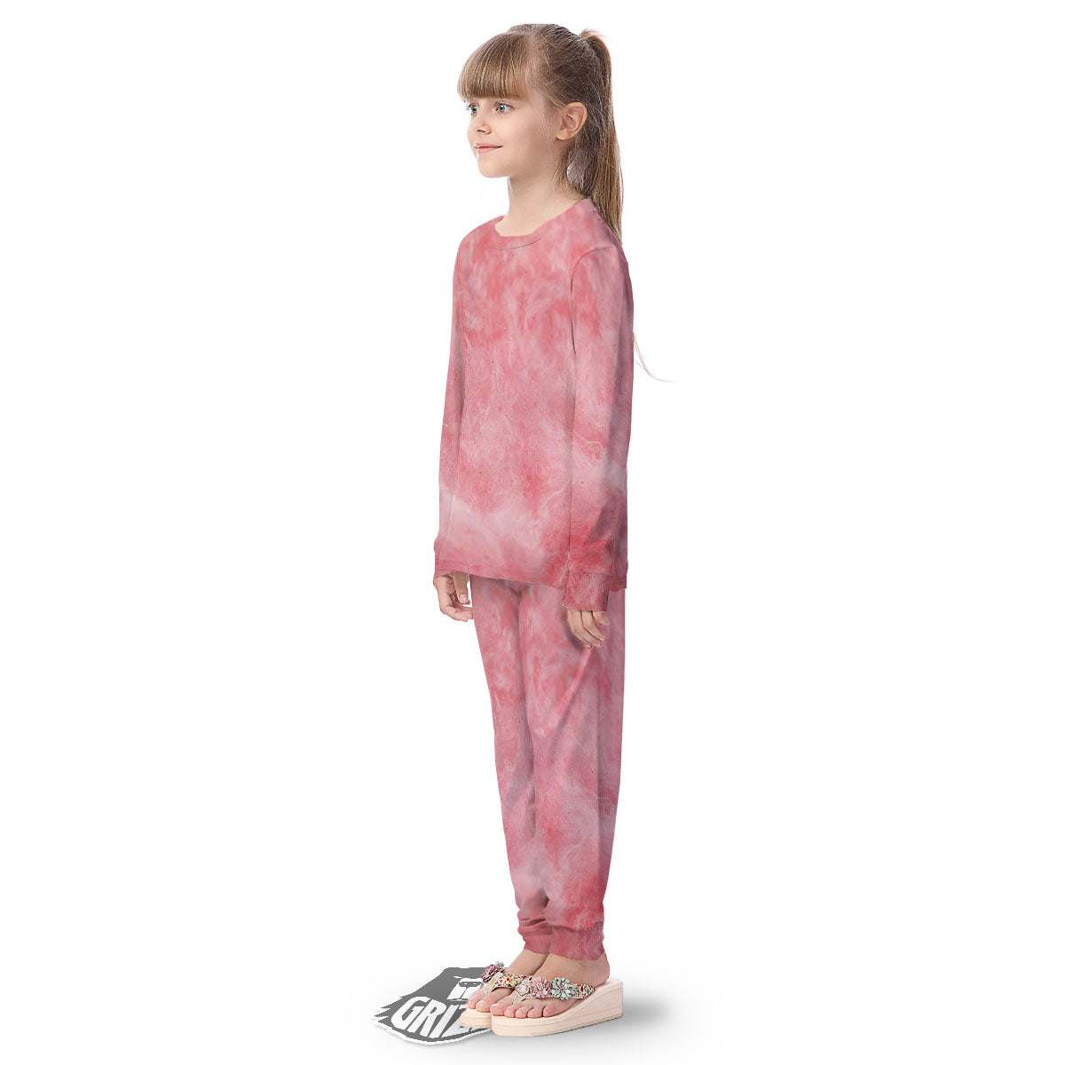 Cotton Candy Pink Print Kid's Pajamas-grizzshop